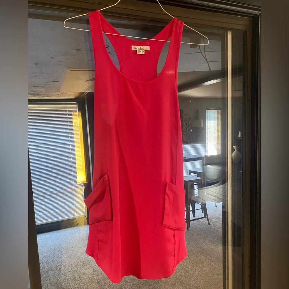 Kensie Hot Pink Racerback dress w/ pockets